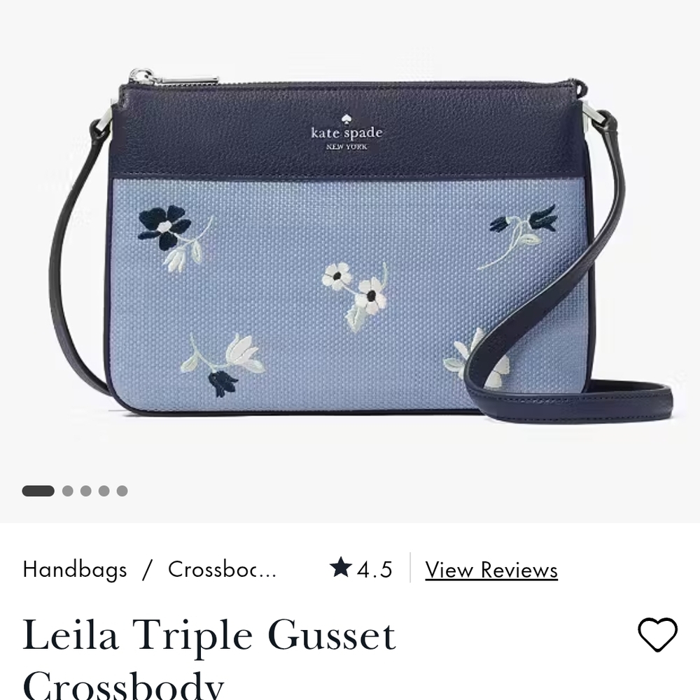 Kate Spade Leila Triple Gusset Crossbody Bag - Blue NWT